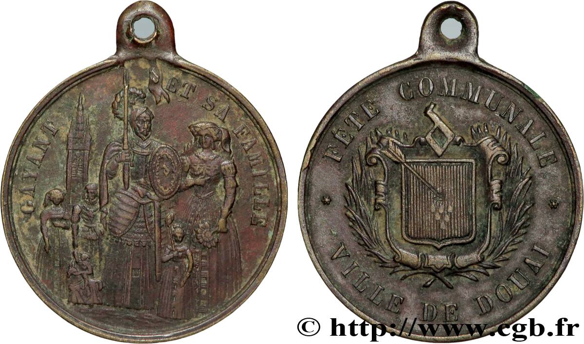 VILLES ET MAIRIES Médaille, Gayant et sa famille, Fête communale TTB