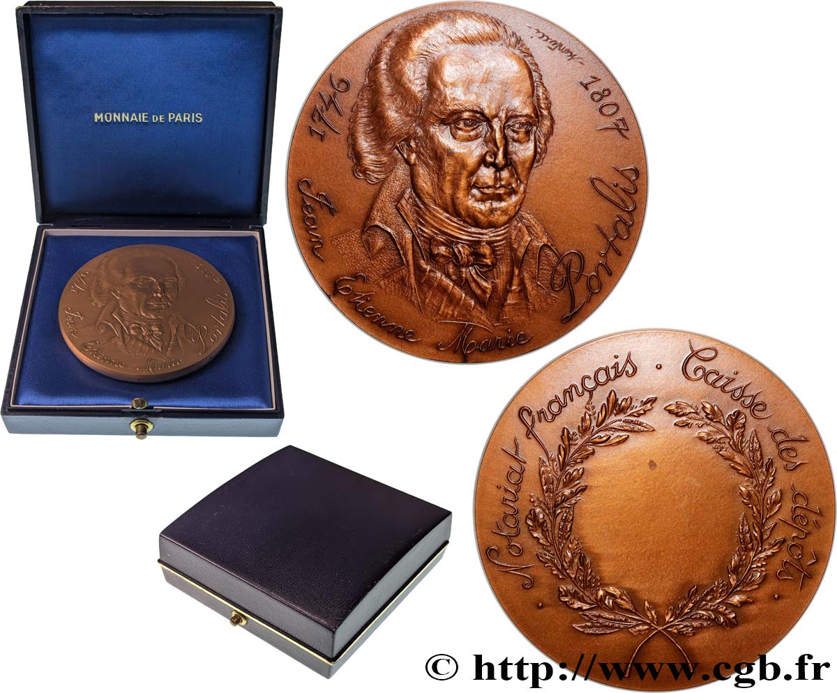 NOTAIRES DU XIXe SIECLE Médaille, Portalis, Caisse des dépôts AU