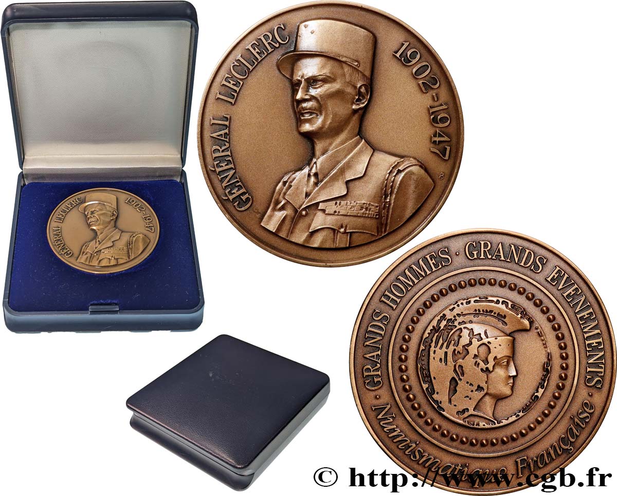 CINQUIÈME RÉPUBLIQUE Médaille, Général Leclerc, Numismatique Française SUP