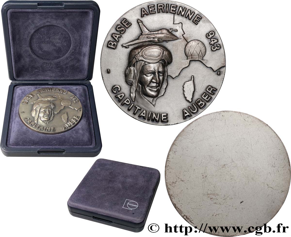 AERONAUTICS - AVIATION : AVIATORS & AIRPLANES Médaille, Capitaine Auber XF