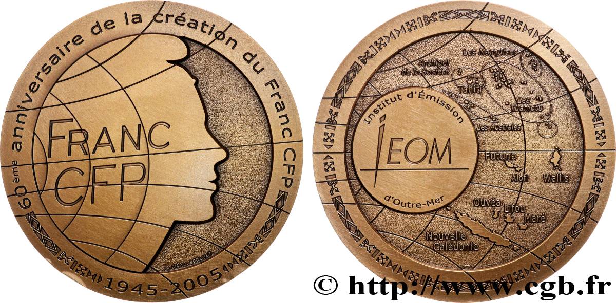 V REPUBLIC Médaille, Institut d’émission d’outre-mer AU