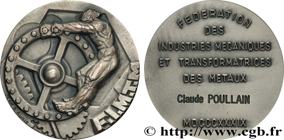 QUINTA REPUBBLICA FRANCESE Médaille, Fédération des industries mécaniques et transformatrices des métaux q.SPL