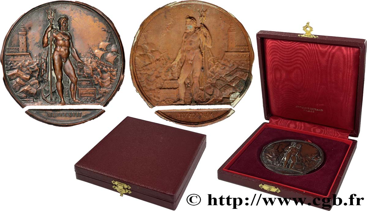 LOUIS XVIII Médaille, Assurance Maritime, uniface TB