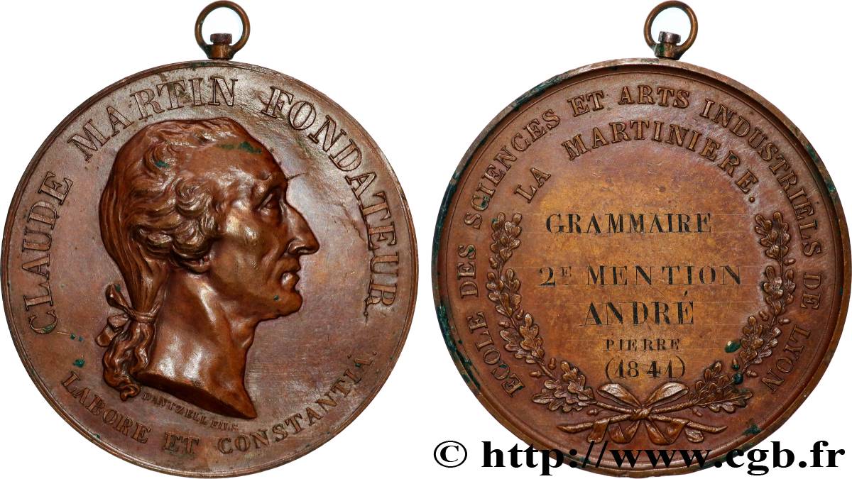 LUIGI FILIPPO I Médaille, Major Martin, École de la Martinière BB