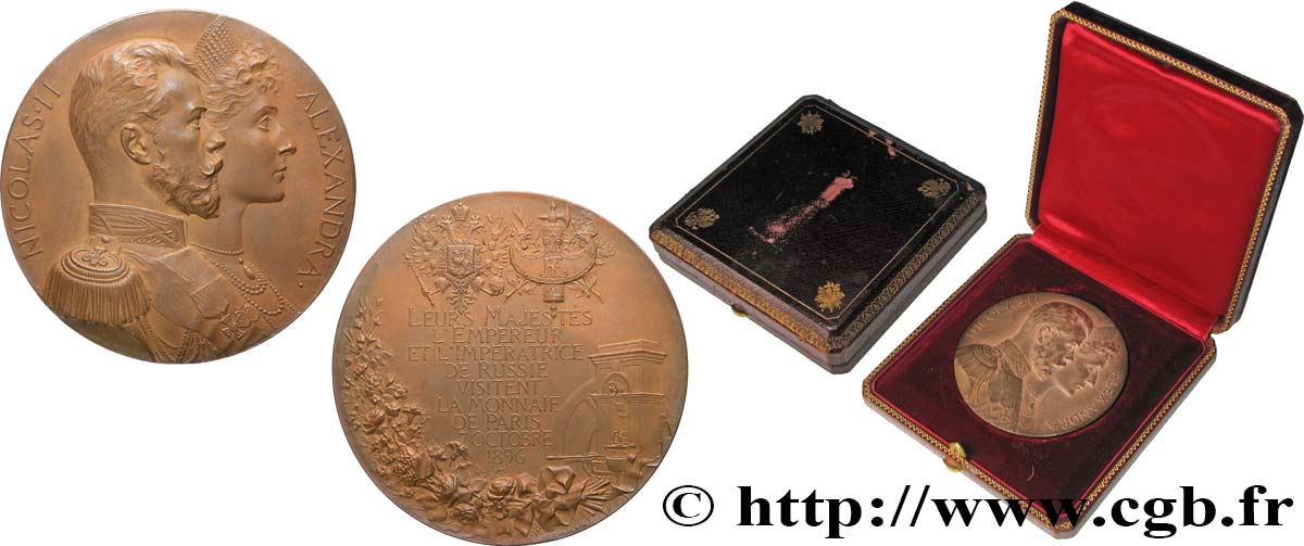 III REPUBLIC Médaille, Visite des souverains russes en France AU