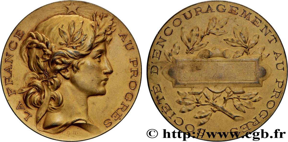 TROISIÈME RÉPUBLIQUE Médaille, Société d’encouragement au progrès TTB+