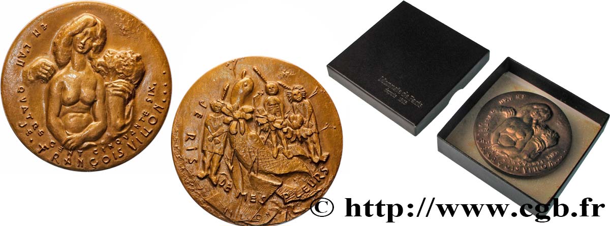 CINQUIÈME RÉPUBLIQUE Médaille, François Villon SUP