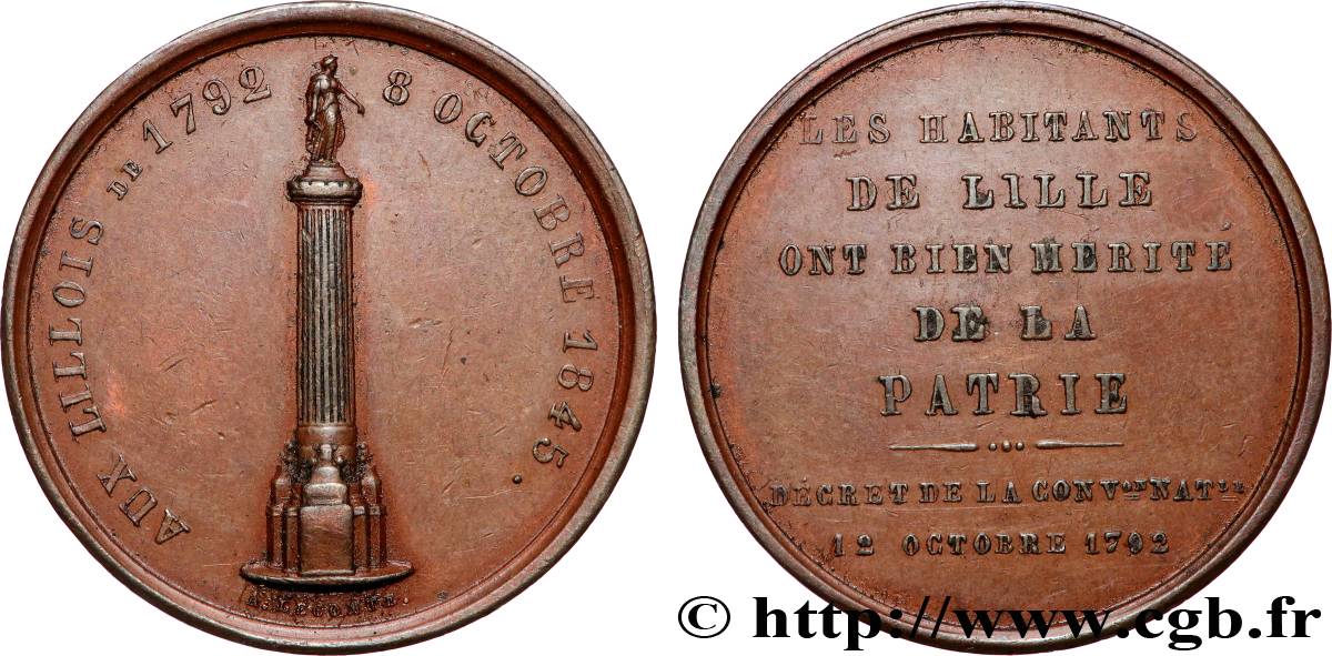 LOUIS-PHILIPPE Ier Médaille, Inauguration de la colonne à la déesse TTB+