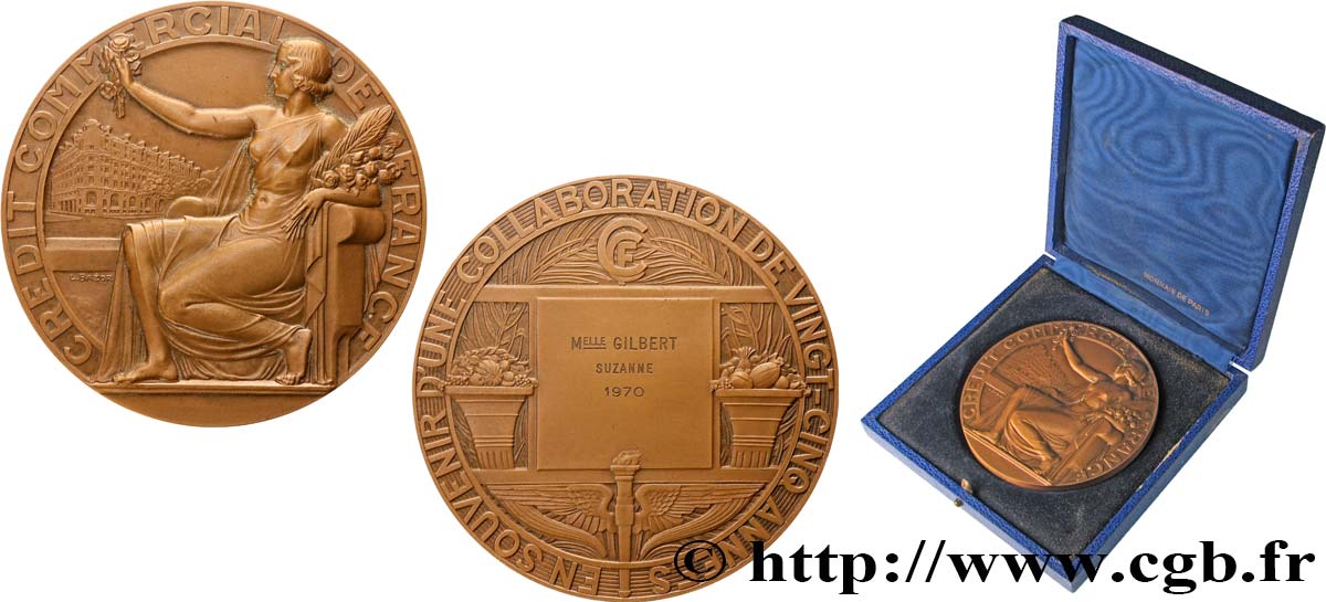 FUNFTE FRANZOSISCHE REPUBLIK Médaille, Crédit Commercial de France VZ