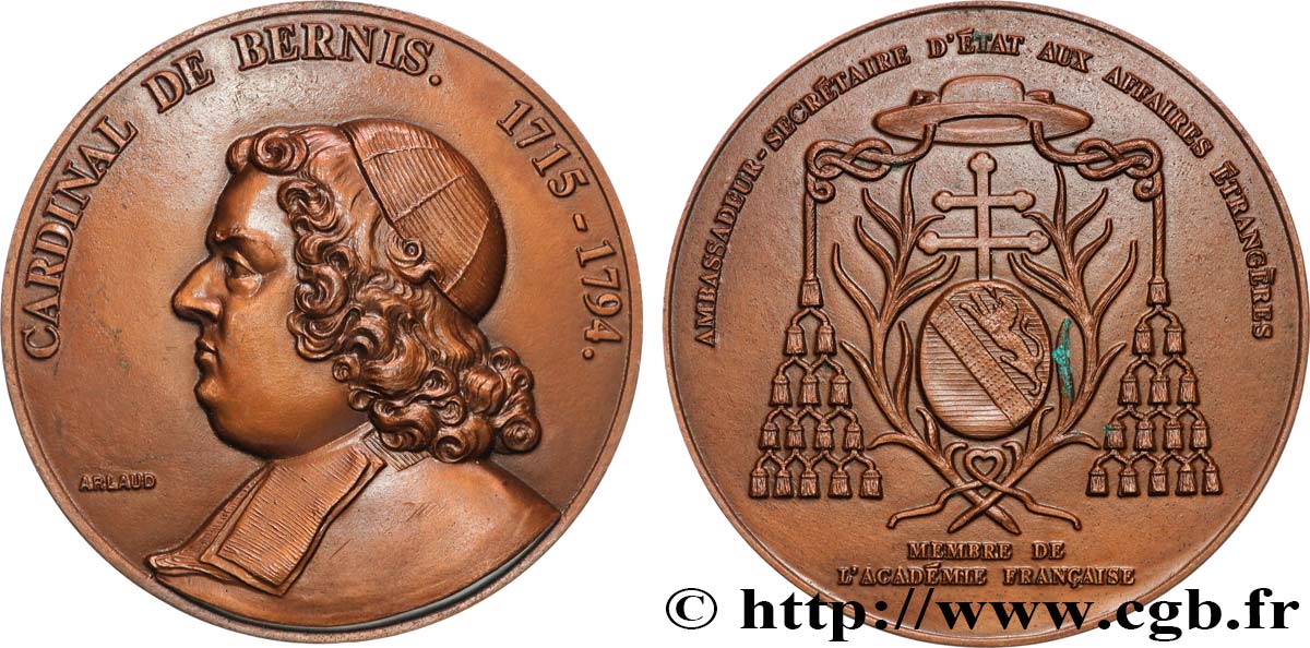 CINQUIÈME RÉPUBLIQUE Médaille, Cardinal de Bernis  SUP