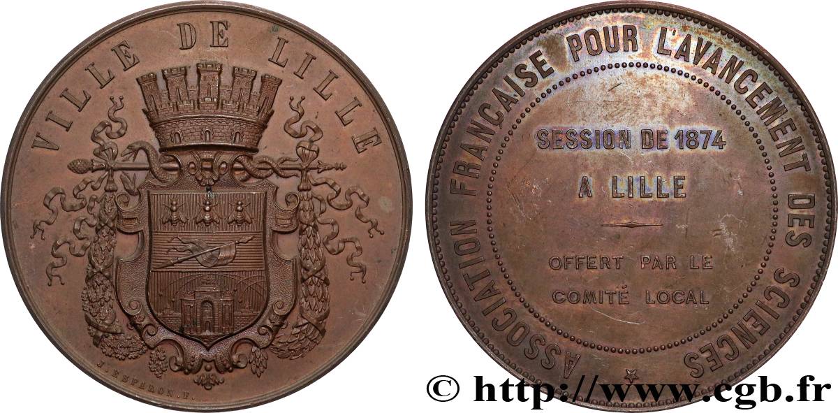 III REPUBLIC Médaille, Association française pour l’avancement des sciences AU