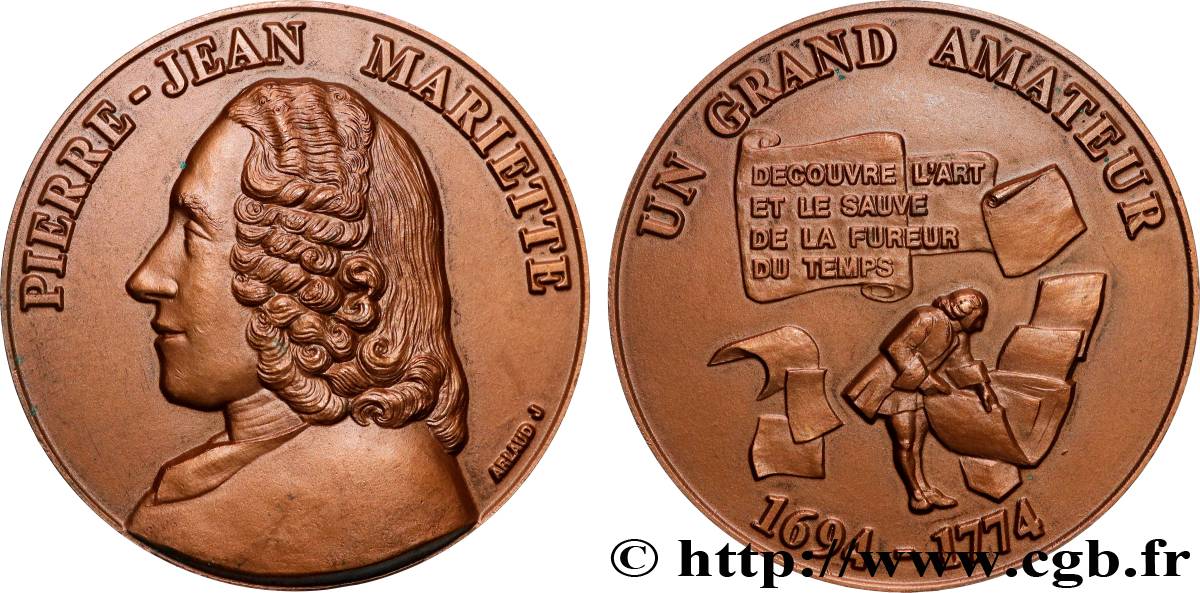 CINQUIÈME RÉPUBLIQUE Médaille, Pierre-Jean Mariette  SUP