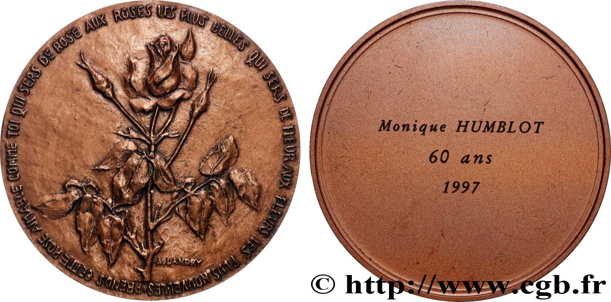 CINQUIÈME RÉPUBLIQUE Médaille, La rose SUP