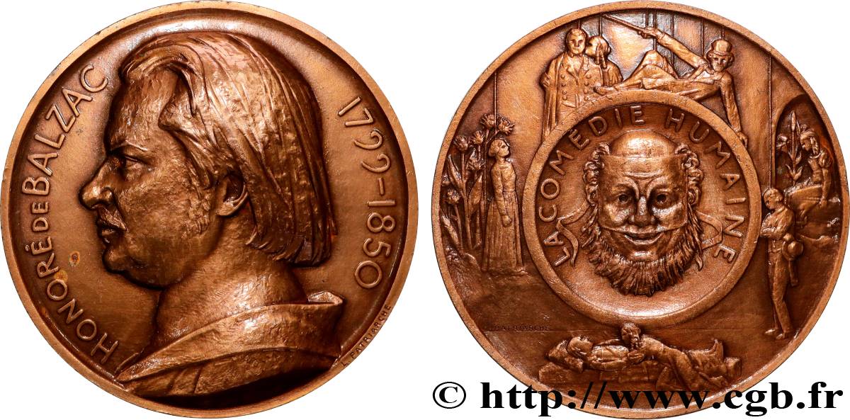 V REPUBLIQUE Médaille, Honoré de Balzac VZ