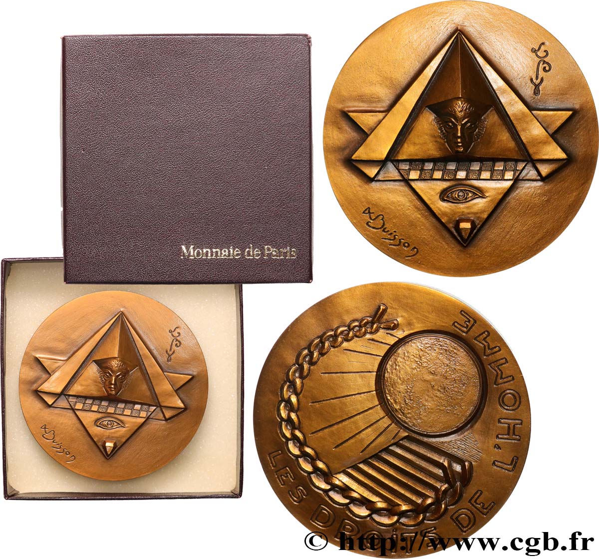 FREEMASONRY Médaille, Les droits de l’homme AU