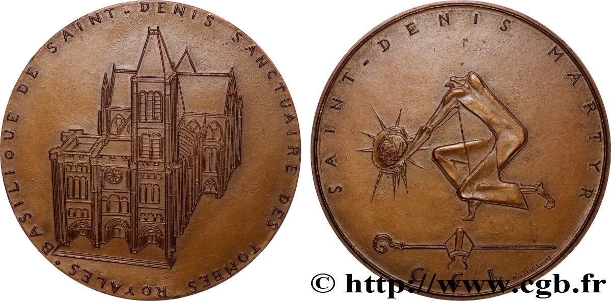 V REPUBLIC Médaille, Basilique Saint-Denis  AU