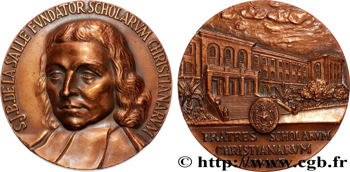 ITALIE Médaille, Jean-Baptiste de La Salle, Frères des écoles chrétiennes TTB+