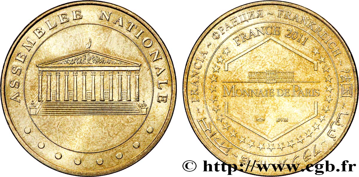MÉDAILLES TOURISTIQUES Médaille touristique, Assemblée Nationale TTB+
