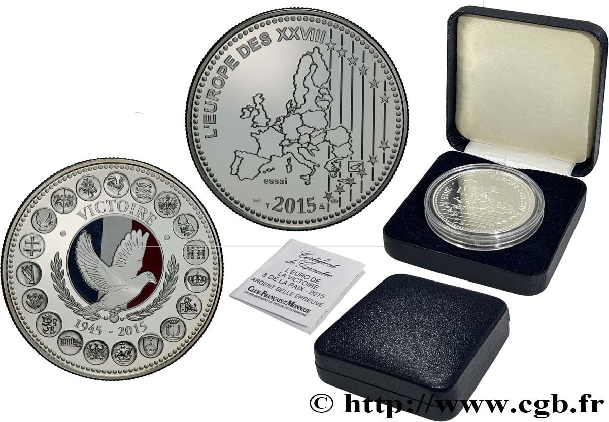 CINQUIÈME RÉPUBLIQUE Médaille, Essai, 60e anniversaire de la victoire de 1945 SPL