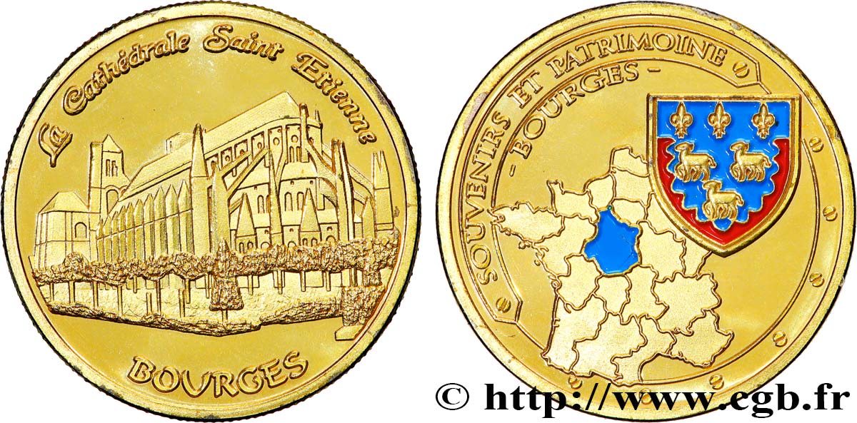 TOURISTIC MEDALS Médaille, La cathédrale Saint-Etienne, Bourges AU