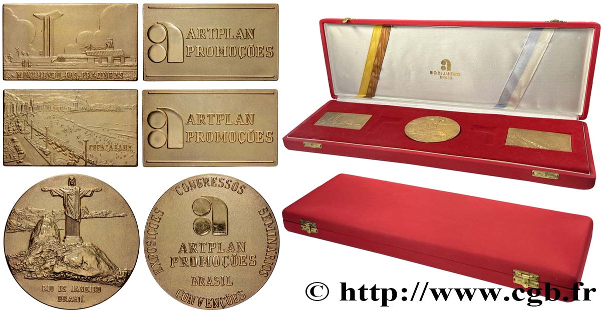 BRAZIL Coffret de trois médailles, Rio de Janeiro, Artplan Promoçoes MS