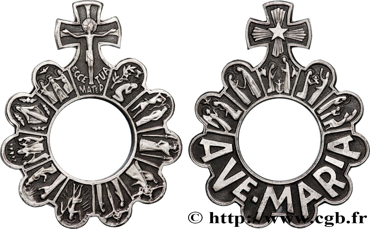 MÉDAILLES RELIGIEUSES Chapelet, Ave Maria TTB+