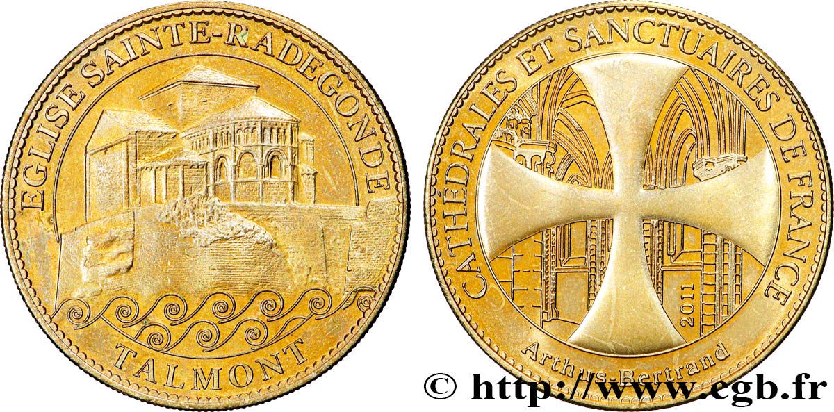 TOURISTIC MEDALS Médaille touristique, Église Sainte-Radegonde, Talmont   AU
