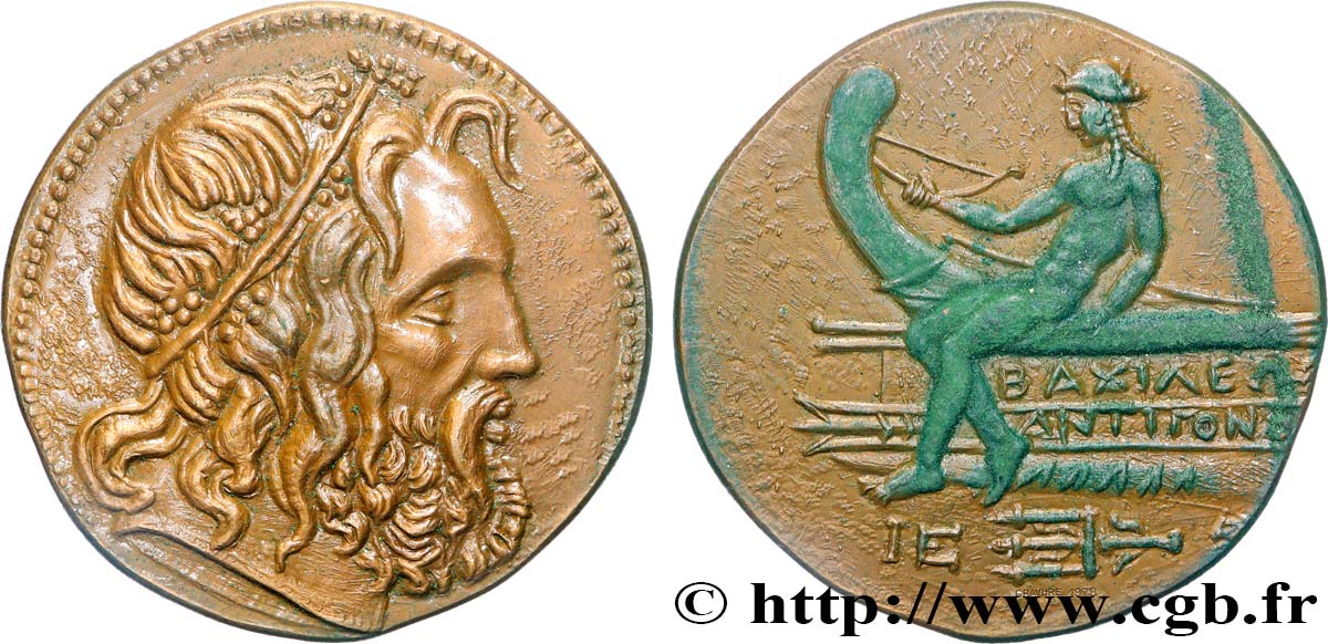 MACÉDOINE - ROYAUME DE MACÉDOINE - ANTIGONE DOSON Médaille, Reproduction du Tétradrachme d’Antigone Doson SUP/TTB+