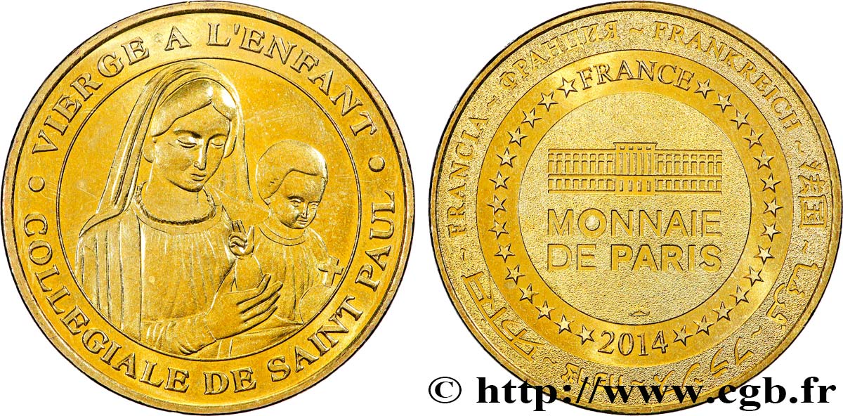 TOURISTIC MEDALS Médaille touristique, Vierge à l’enfant, Saint Paul de Vence SPL