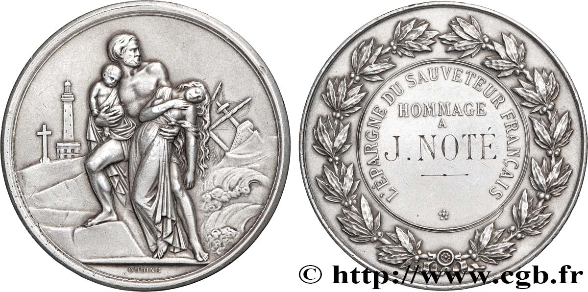 TROISIÈME RÉPUBLIQUE Médaille, L’épargne du sauveteur français TTB+