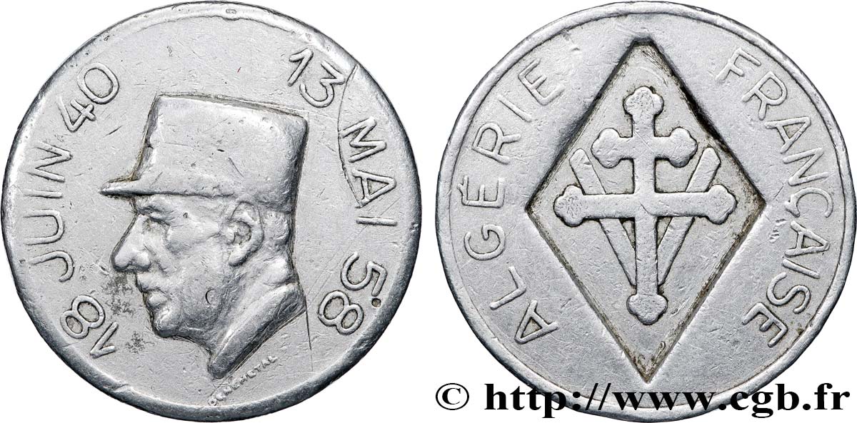 ALGÉRIE Médaille, De Gaulle appelée par l’Algérie française TB+