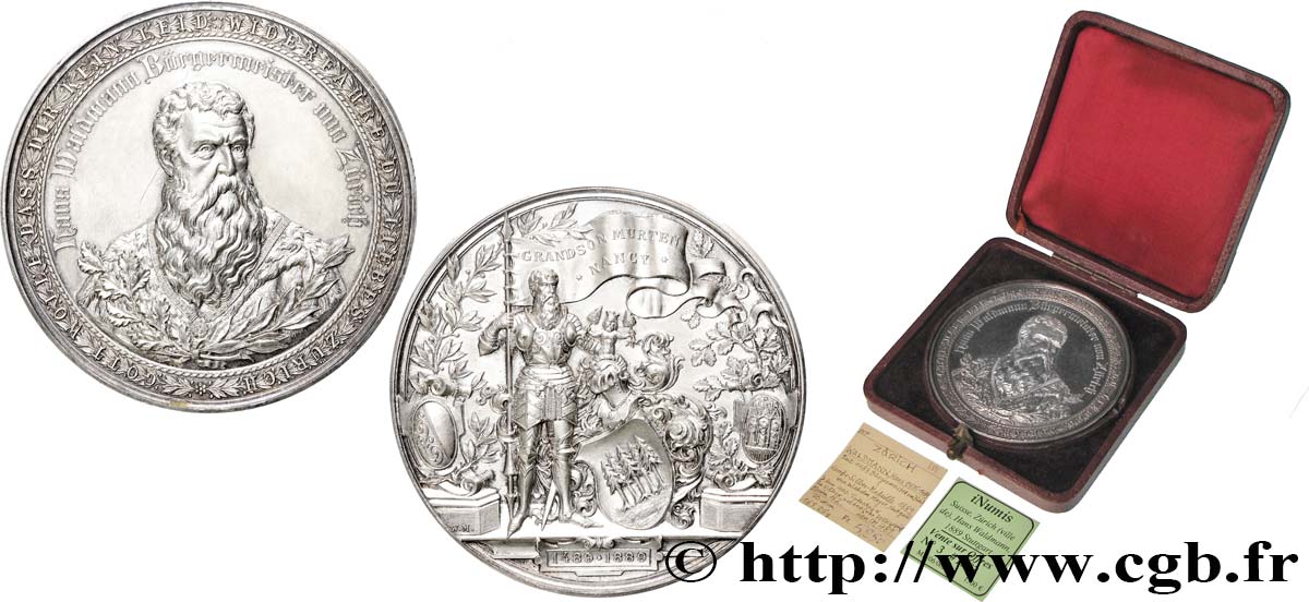 SUISSE - CANTON DE ZÜRICH Médaille, 400e anniversaire de la mort d’Hans Waldmann  SUP