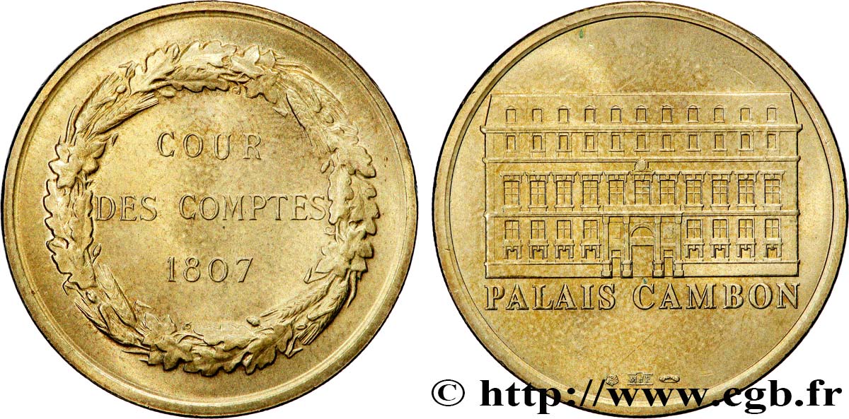 III REPUBLIC Médaille, Cour des comptes XF