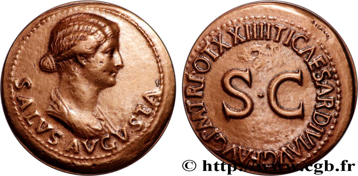LIVIE Médaille, Reproduction d’un Dupondius de Tibère et Livie SUP