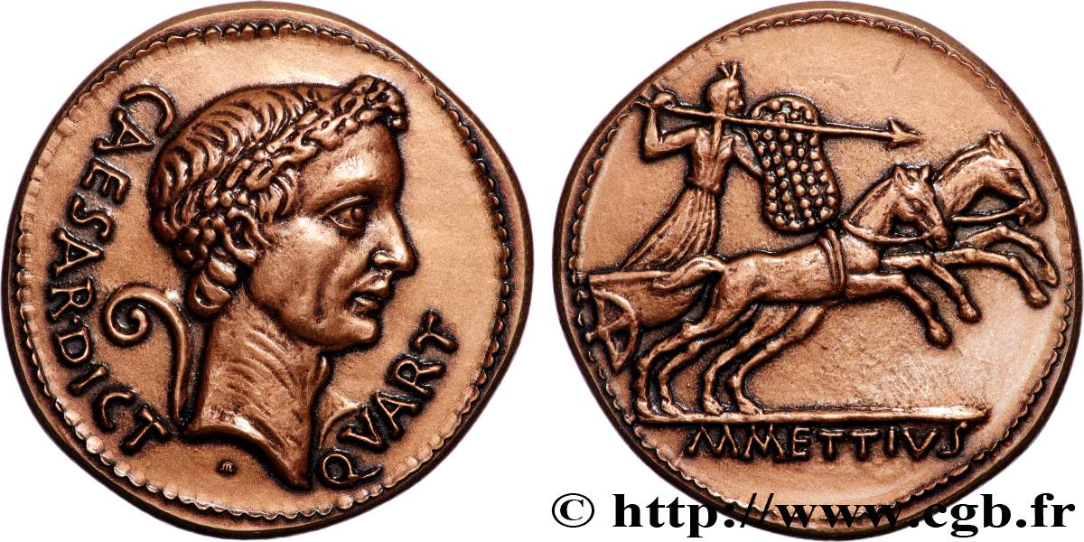 CINQUIÈME RÉPUBLIQUE Médaille, Reproduction d’un denier de Jules César SUP