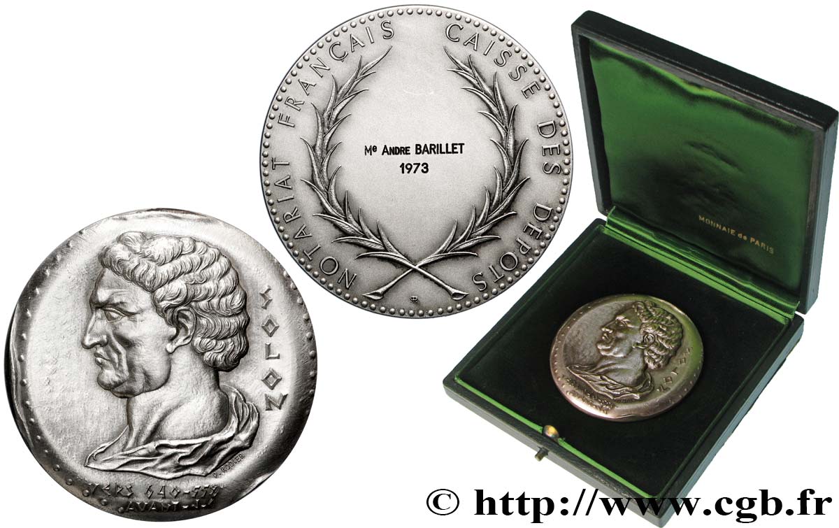 NOTAIRES DU XXe SIECLE Médaille, Solon, Notariat français SUP/TTB+