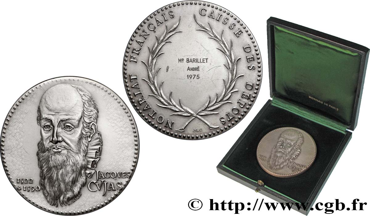 NOTAIRES DU XXe SIECLE Médaille, Jacques Cujas, Notariat français, Caisse des dépôts SUP/TTB+