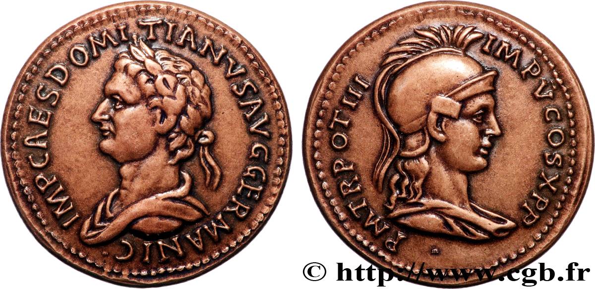 CINQUIÈME RÉPUBLIQUE Médaille, Reproduction de l’Aureus de Domitien SUP