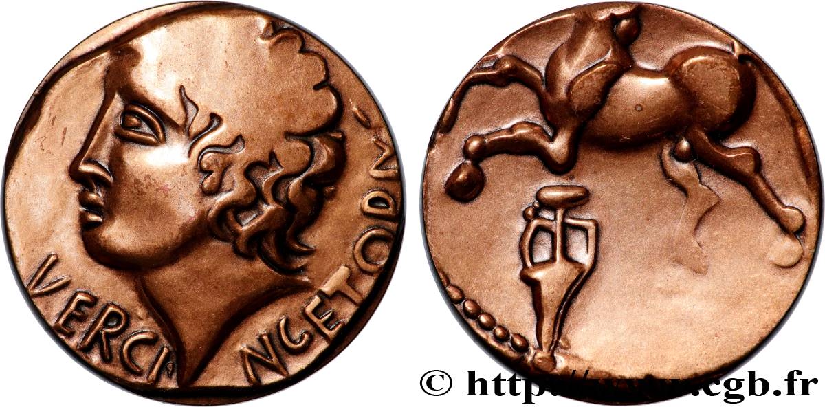 CINQUIÈME RÉPUBLIQUE Médaille, Reproduction du Statère d’or de Vercingétorix TTB+