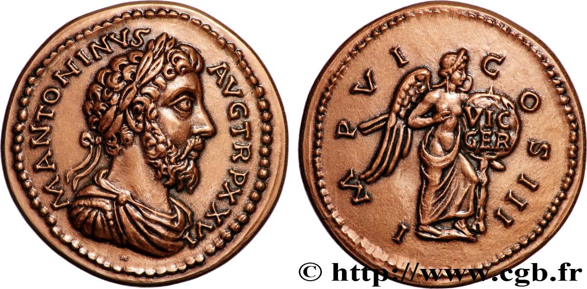 CINQUIÈME RÉPUBLIQUE Médaille, Reproduction du Sesterce de Marc Aurèle SUP