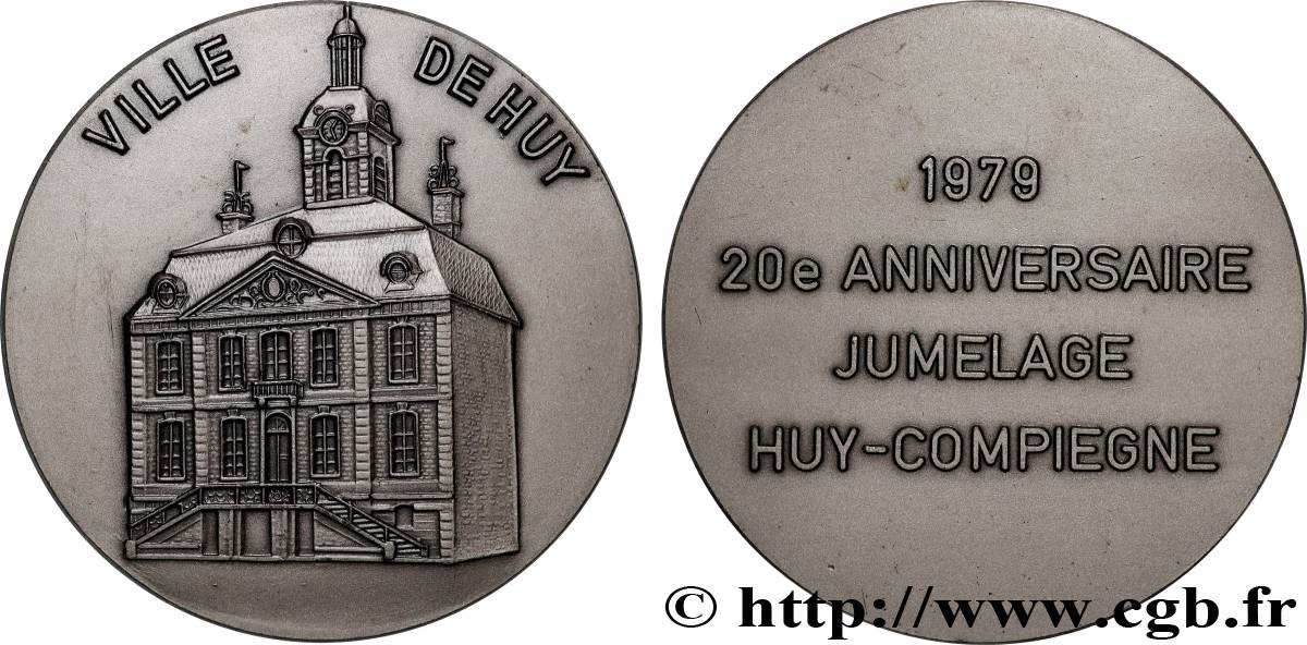 BELGIQUE - ROYAUME DE BELGIQUE - BAUDOUIN Ier Médaille, Anniversaire de Jumelage avec Compiègne TTB+