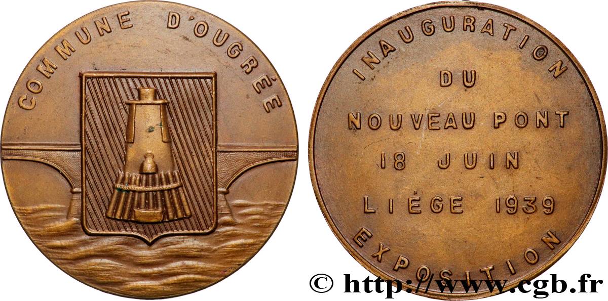 BELGIQUE - ROYAUME DE BELGIQUE - RÈGNE DE LÉOPOLD III Médaille, Inauguration du nouveau pont TTB+