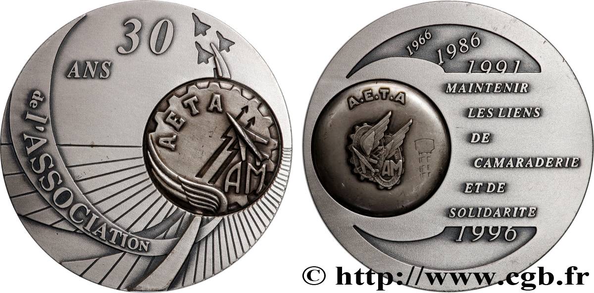 CINQUIÈME RÉPUBLIQUE Médaille, Association des Anciens Élèves de l École d Enseignement Technique de l Armée de l Air TTB+