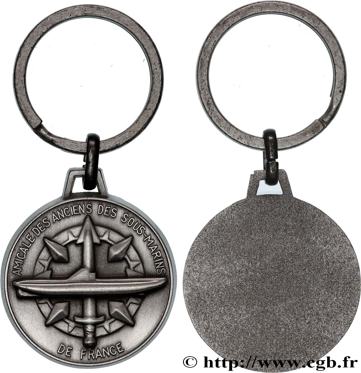 FUNFTE FRANZOSISCHE REPUBLIK Médaille porte-clés, Amicale des anciens sous-marins de France VZ