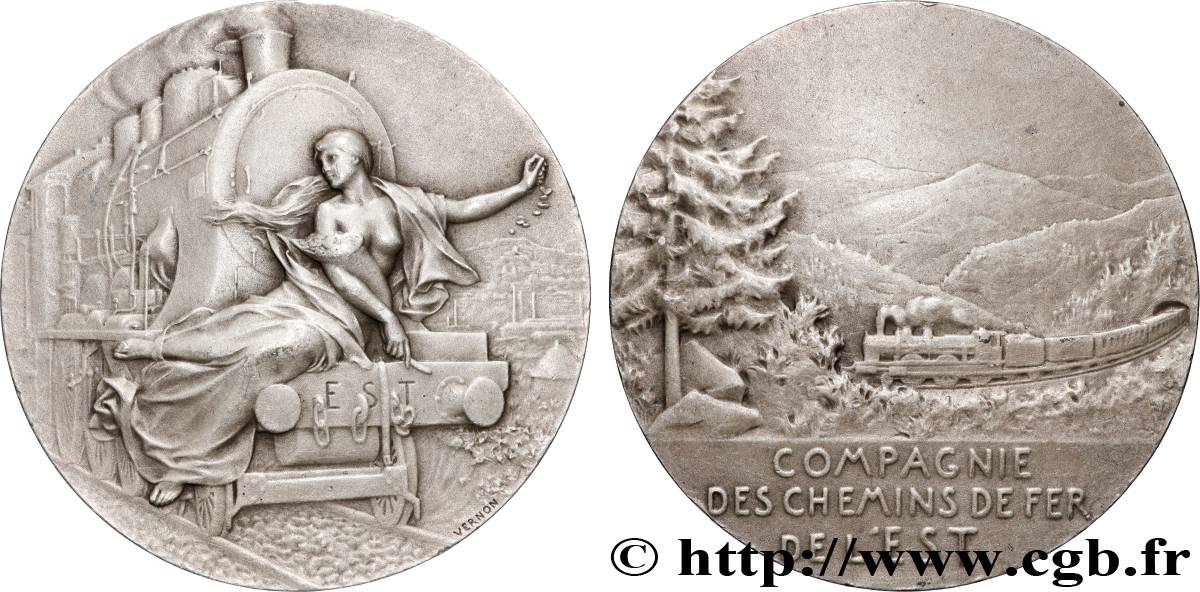 TRANSPORTS (TRAINS, BUS, TRAMWAYS, BATEAUX...) Médaille, Compagnie des chemins de fer de l’Est TTB+