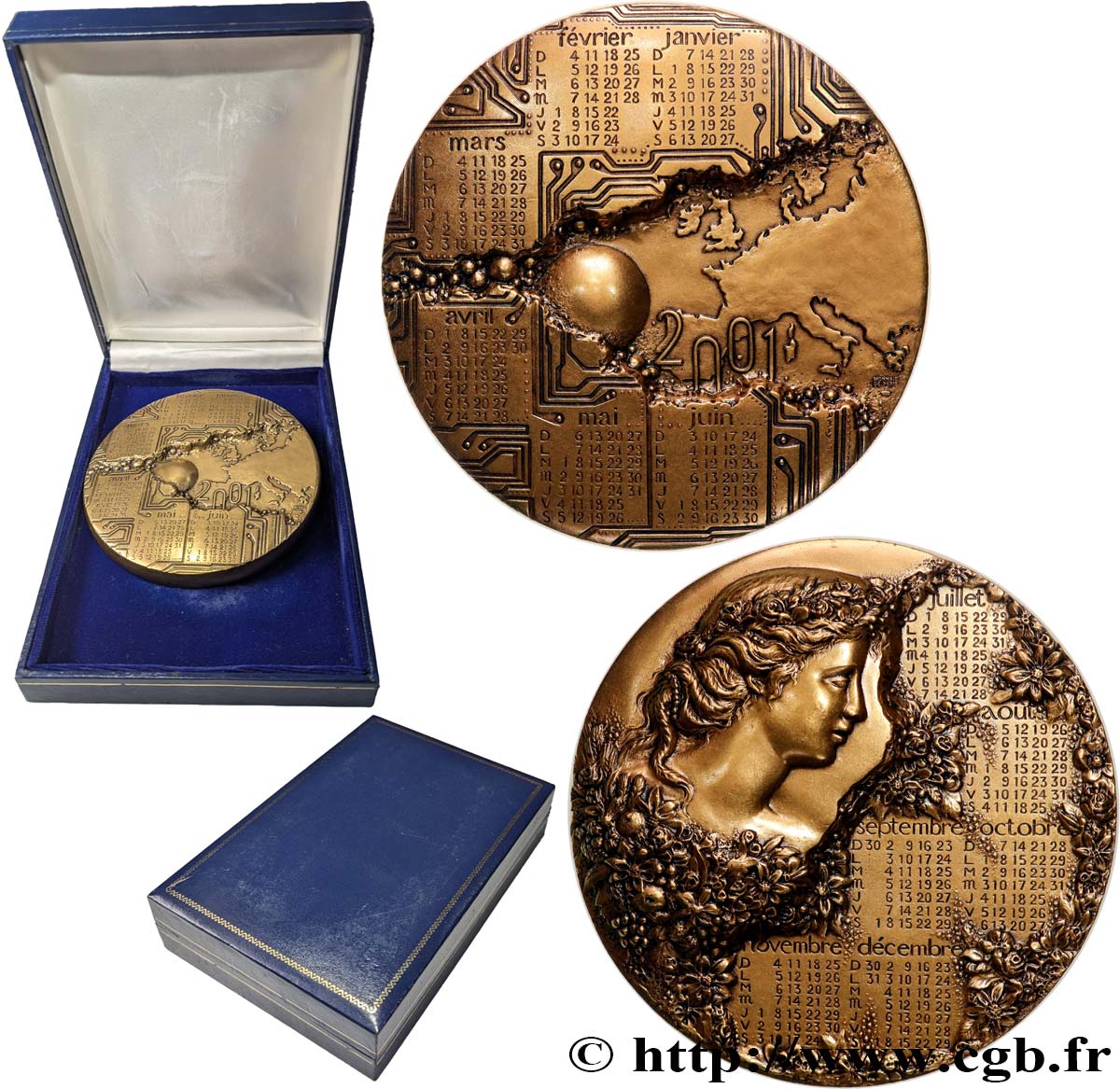 CINQUIÈME RÉPUBLIQUE Médaille calendrier, Europe SUP