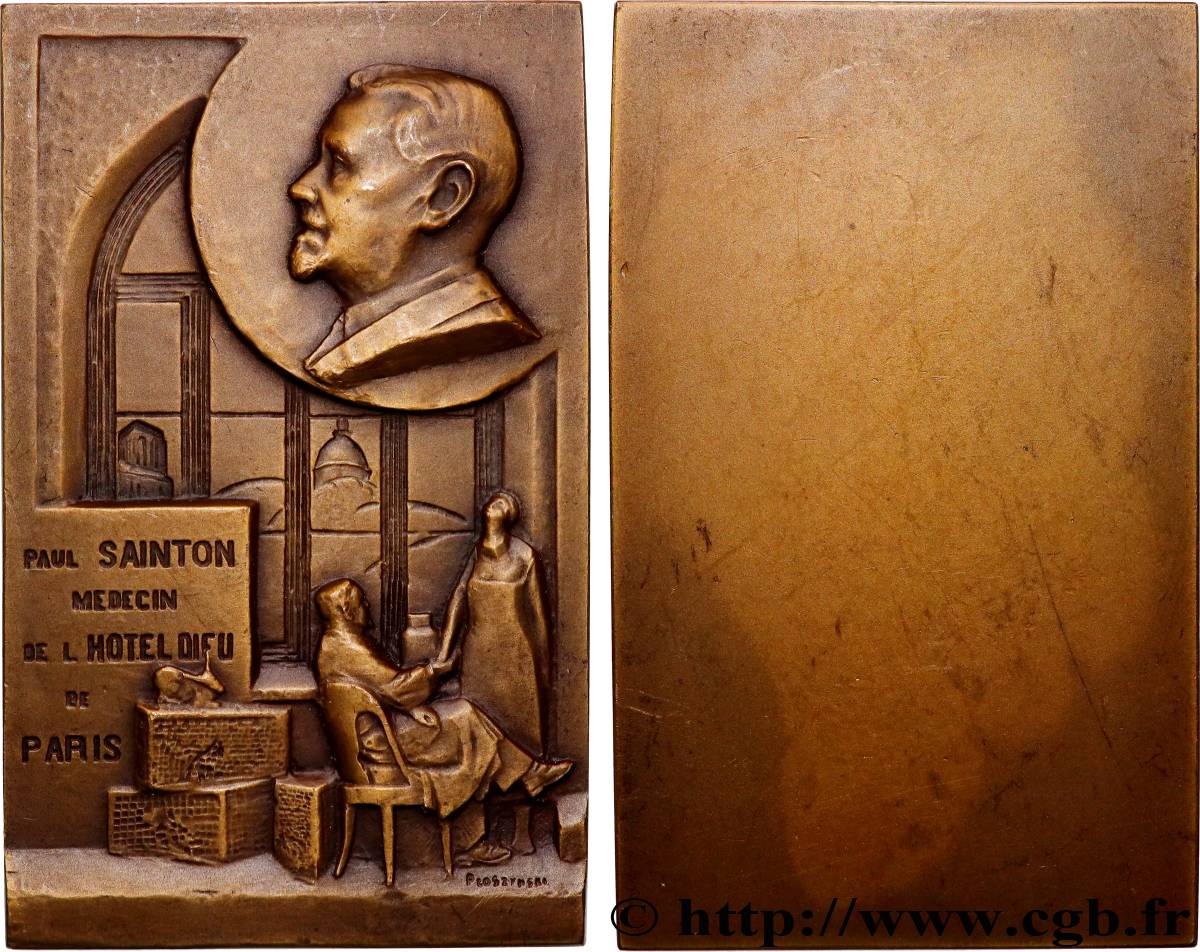 DRITTE FRANZOSISCHE REPUBLIK Plaquette, Paul Sainton, médecin de l’hôtel Dieu de Paris VZ
