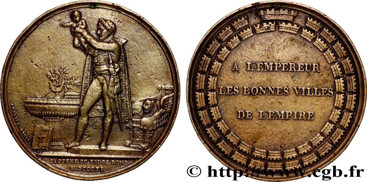 PREMIER EMPIRE Médaille, Baptême du roi de Rome TB+