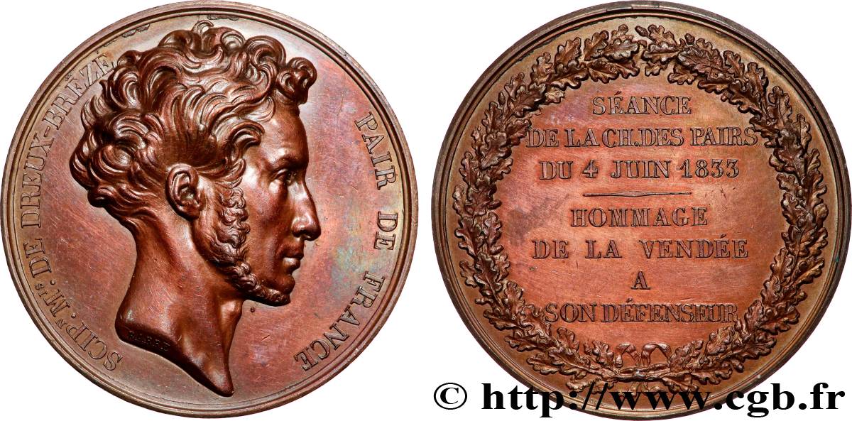 LOUIS-PHILIPPE Ier Médaille, Scipion, marquis de Dreux-Brézé et baron de Berry  SUP