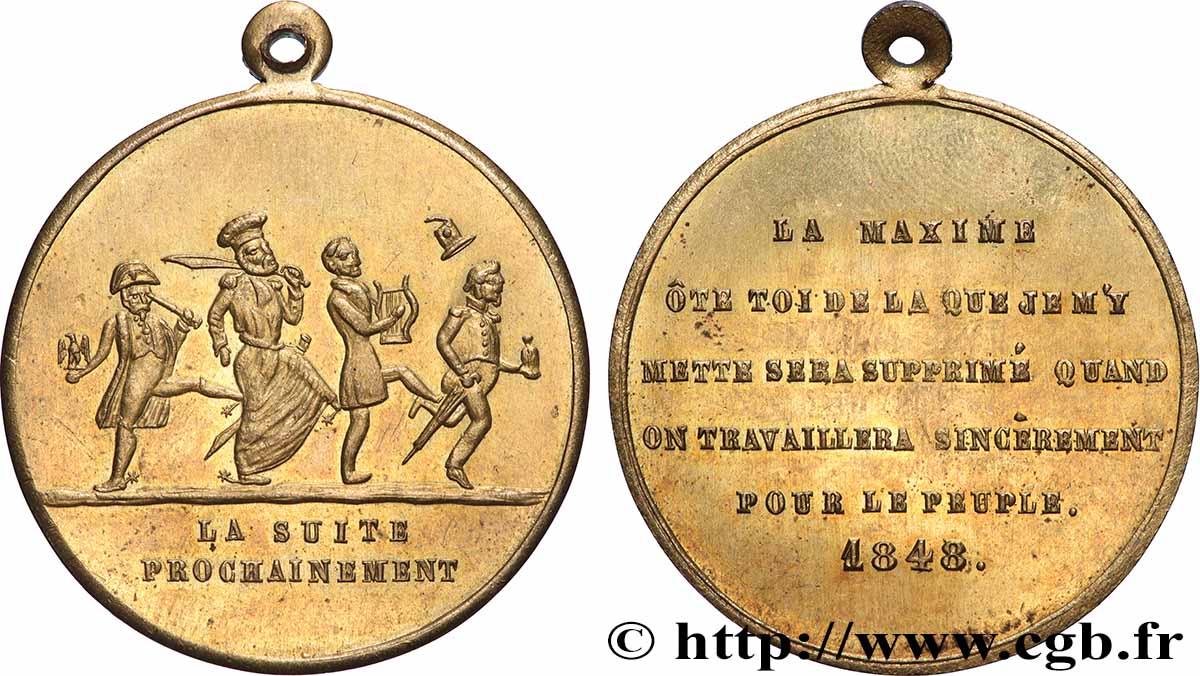 DEUXIÈME RÉPUBLIQUE Médaille, Satire de la succession rapide des régimes politiques VZ